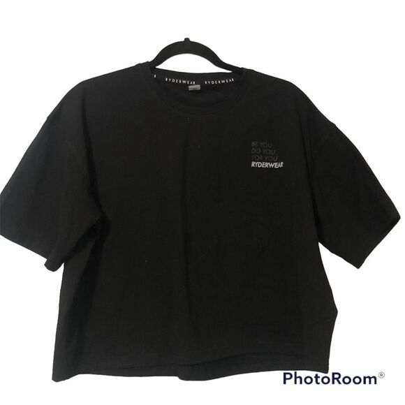 Ryderwear Edit Boxy Crop T Shirt Black Size Small - Picture 1 of 8
